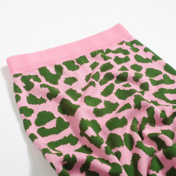 Women's Pink leopard knit suit -Designed by Jessica Molina