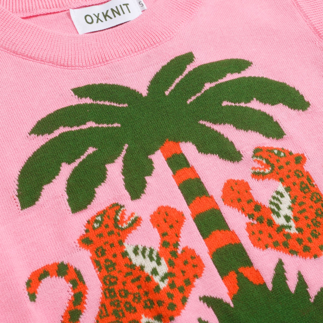 Women's Pink leopard knit suit -Designed by Jessica Molina