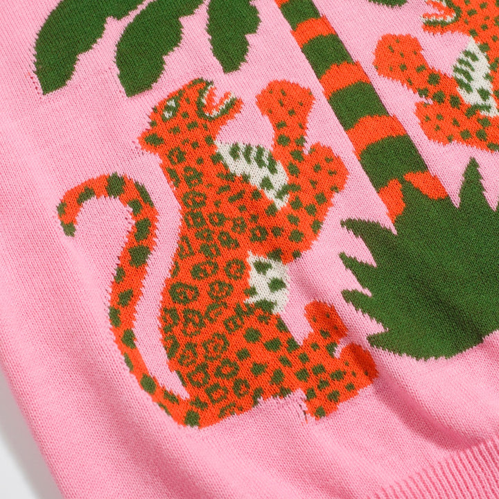 Women's Pink leopard knit suit -Designed by Jessica Molina