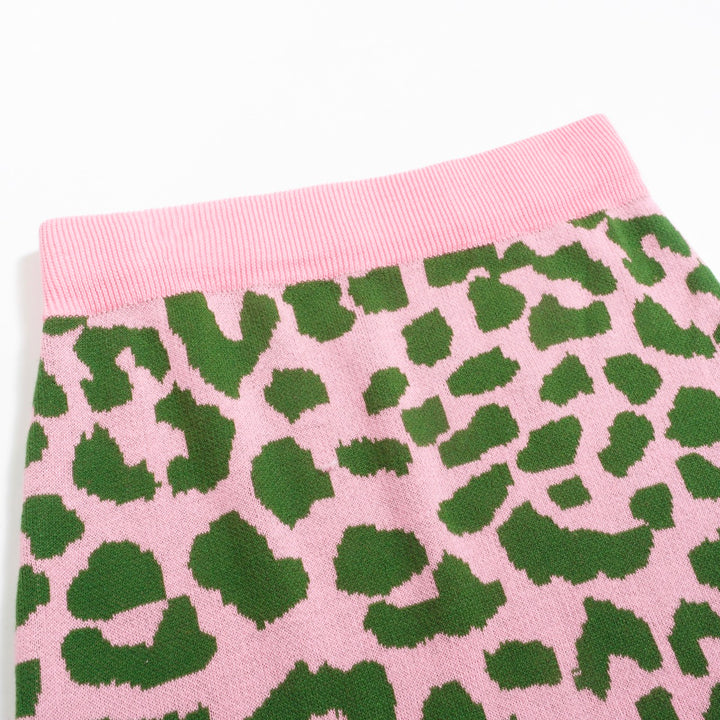 Women's Pink leopard knit suit -Designed by Jessica Molina