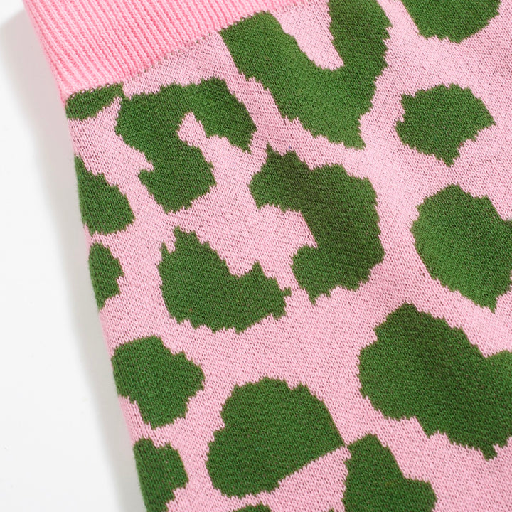 Women's Pink leopard knit suit -Designed by Jessica Molina