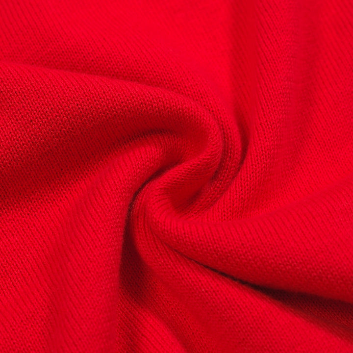 Men's red and white art vintage knit cardigan