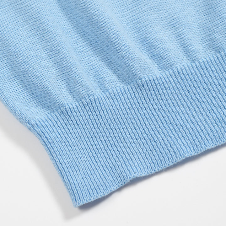 T-shirt masculina em malha jacquard azul listrada