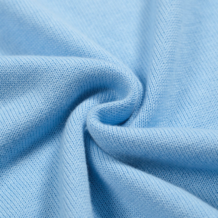 T-shirt masculina em malha jacquard azul listrada