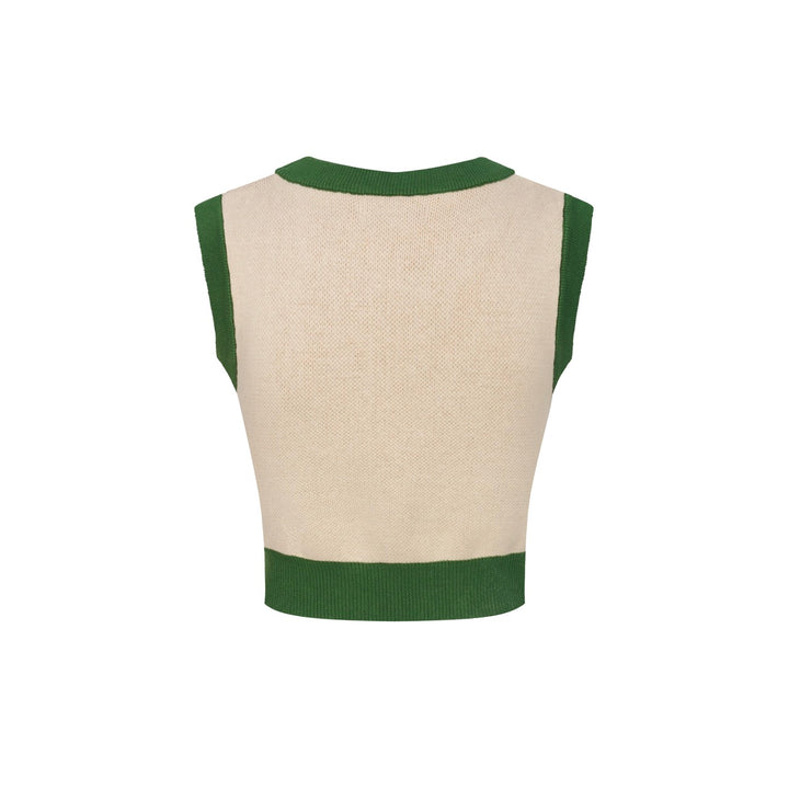 Women’s Retro-Inspired Knit Set with Bold Geometric Graphic