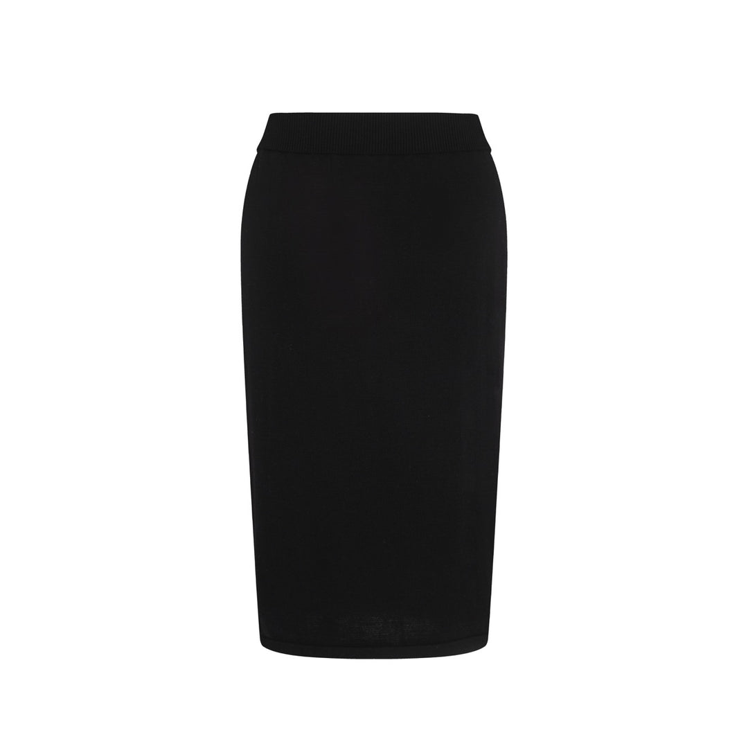 Women’s Black Knit Set with Colorful Lightning Graphic – Crop Top & Pencil Skirt