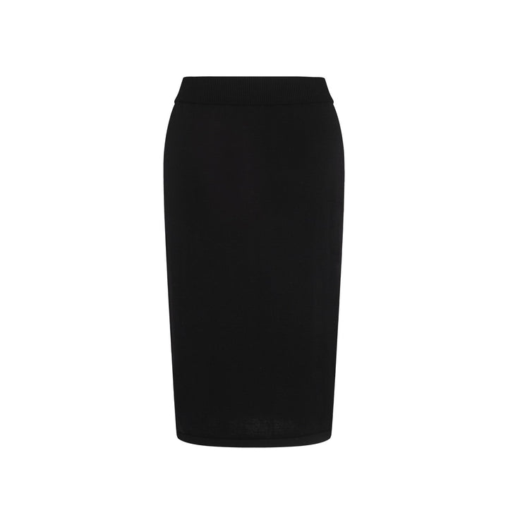 Women’s Black Knit Set with Colorful Lightning Graphic – Crop Top & Pencil Skirt