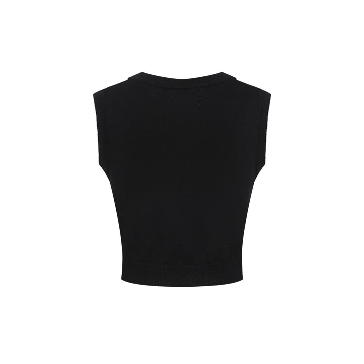 Women’s Black Knit Set with Colorful Lightning Graphic – Crop Top & Pencil Skirt