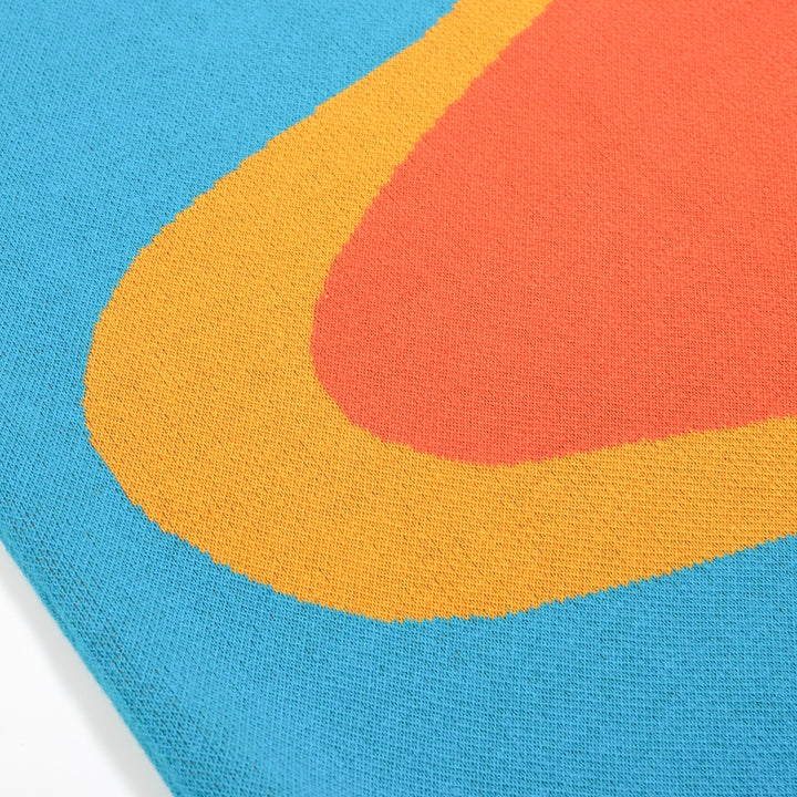 Set de punto gráfico azul y naranja de mujeres con diseño abstracto audaz