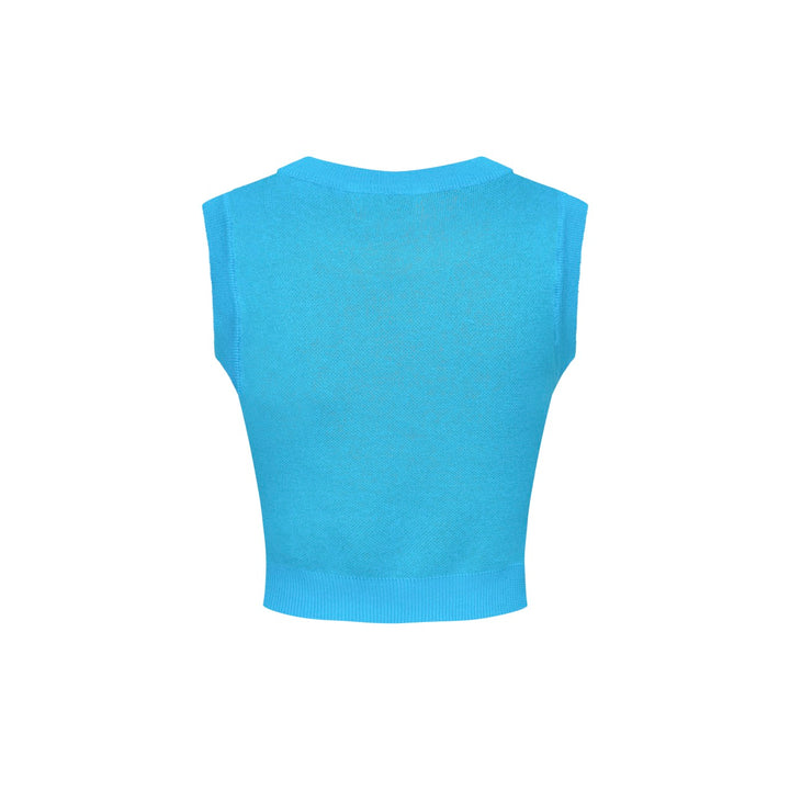 Set de punto gráfico azul y naranja de mujeres con diseño abstracto audaz