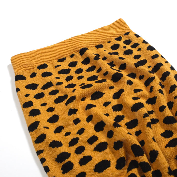 Women’s Green Leopard Print Knit Set with Cheetah Graphic
