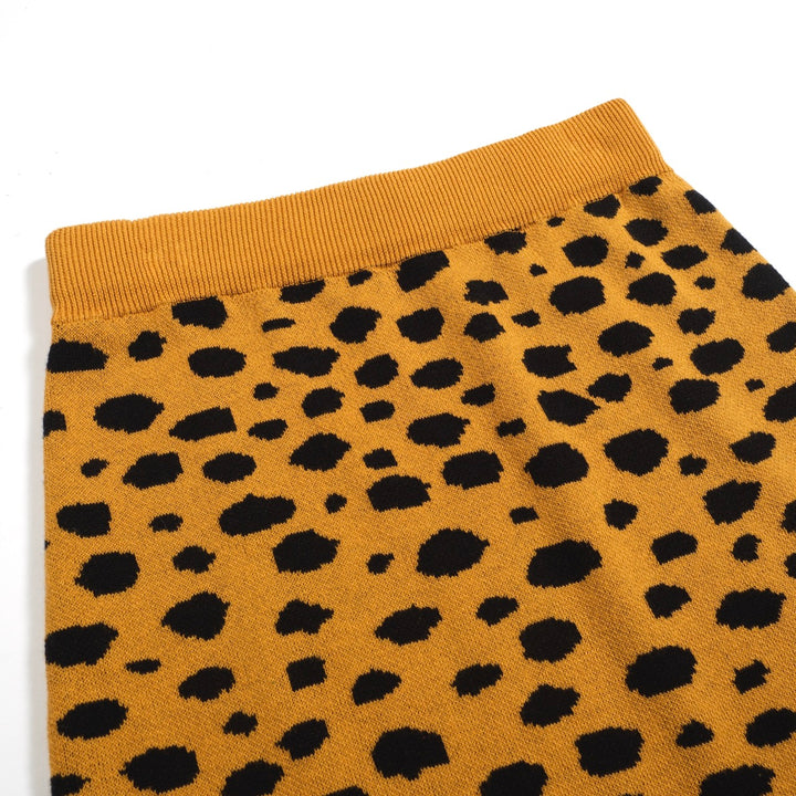 Women’s Green Leopard Print Knit Set with Cheetah Graphic