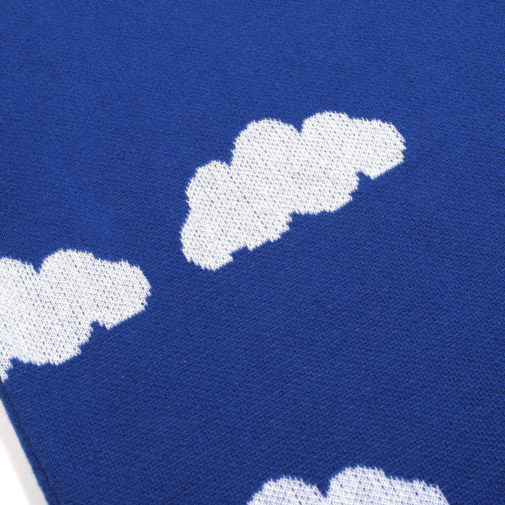 Conjunto de huellas de estampado de nubes retro de mujeres con rayas coloridas