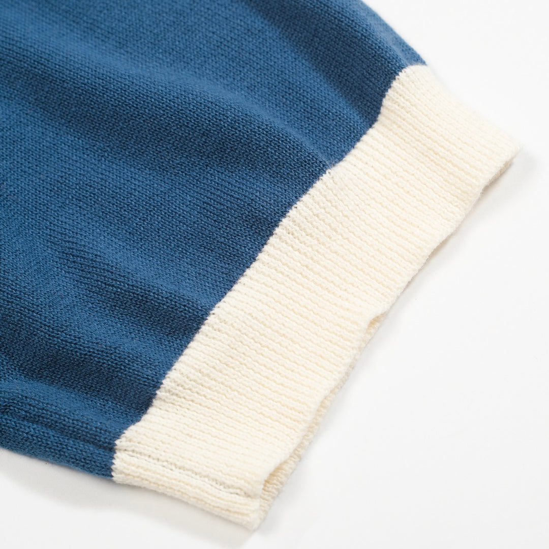 Men's blue cat knit T-shirt- Designed by Lim Heng Swee