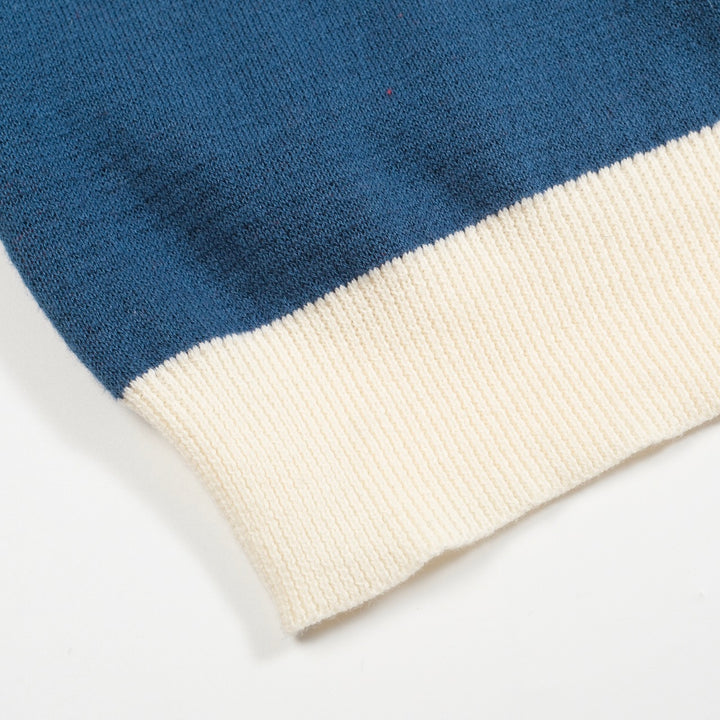 Men's blue cat knit T-shirt- Designed by Lim Heng Swee