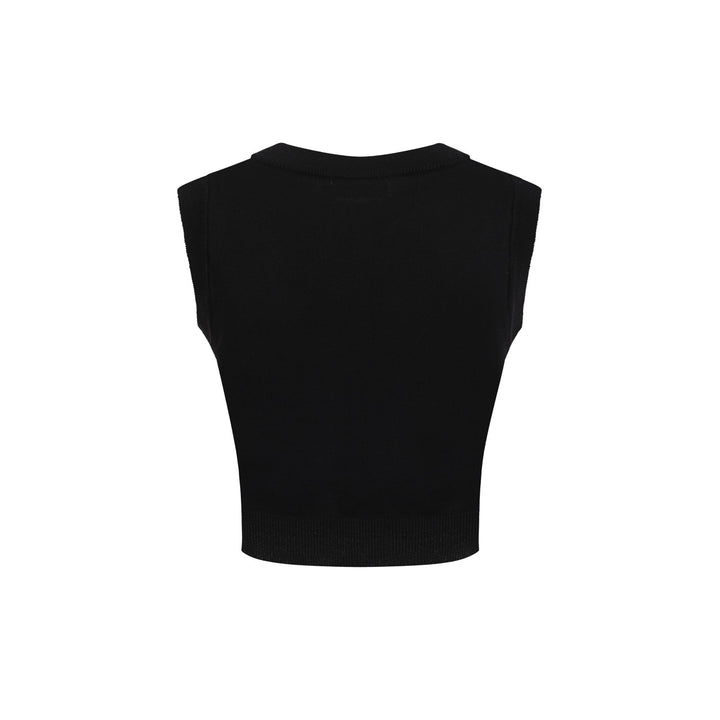 Juego de vestidos de la camiseta sin mangas de estampado de leopardo negro, diseñado por Carrie Cantwell