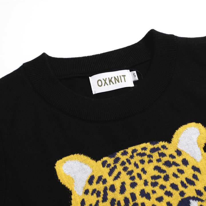 Juego de vestidos de la camiseta sin mangas de estampado de leopardo negro, diseñado por Carrie Cantwell