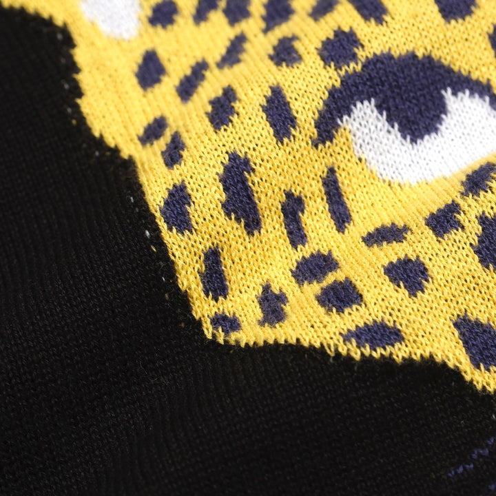 Juego de vestidos de la camiseta sin mangas de estampado de leopardo negro, diseñado por Carrie Cantwell
