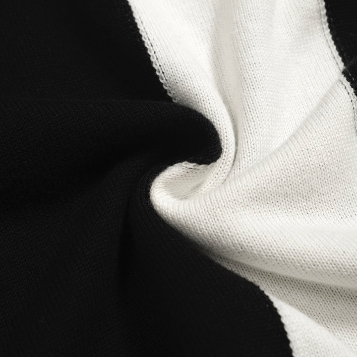 Women's black vintage striped vest knit suit