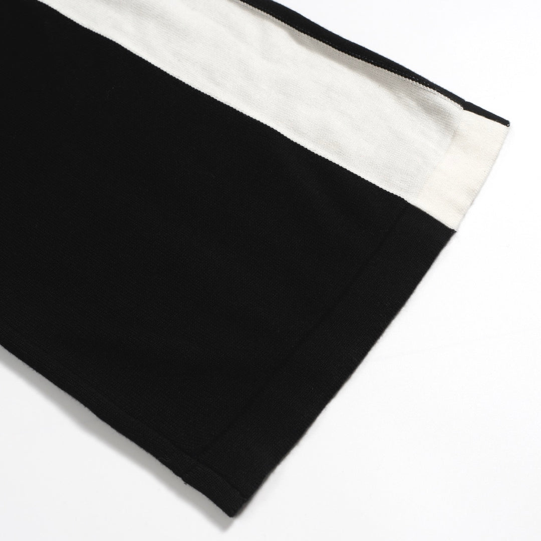 Women's black vintage striped vest knit suit