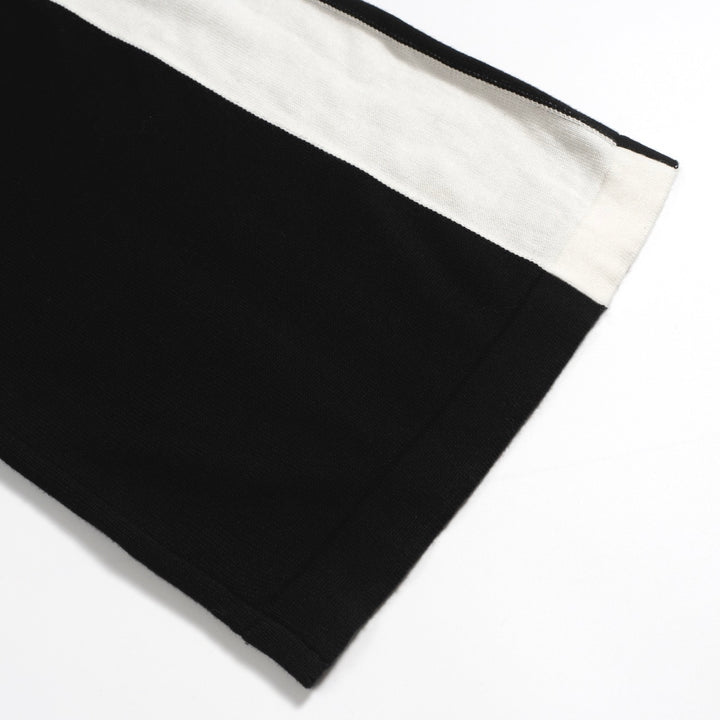 Women's black vintage striped vest knit suit