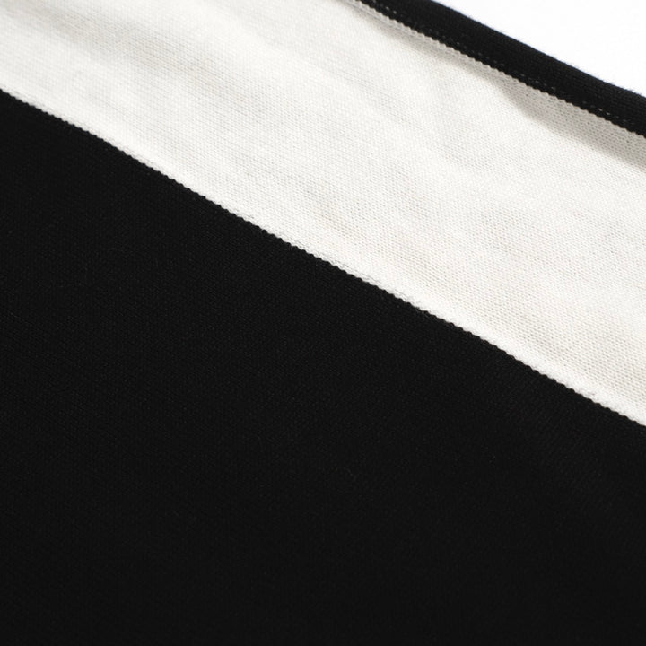 Women's black vintage striped vest knit suit