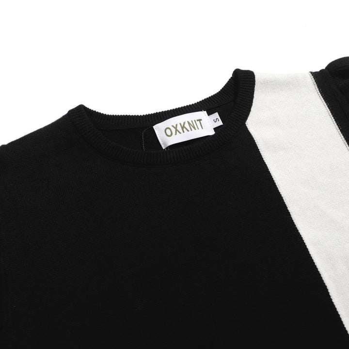 Women's black vintage striped vest knit suit