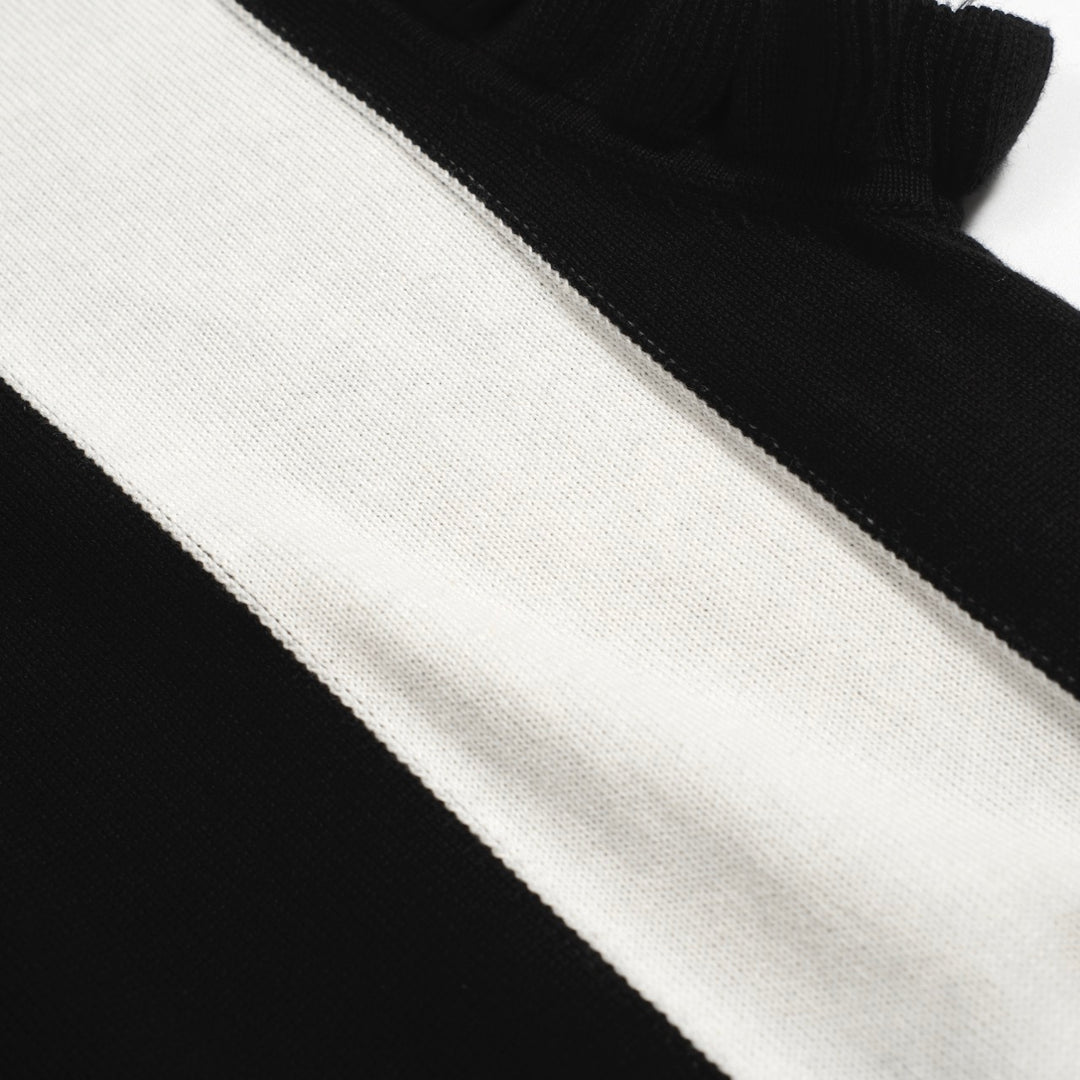 Women's black vintage striped vest knit suit