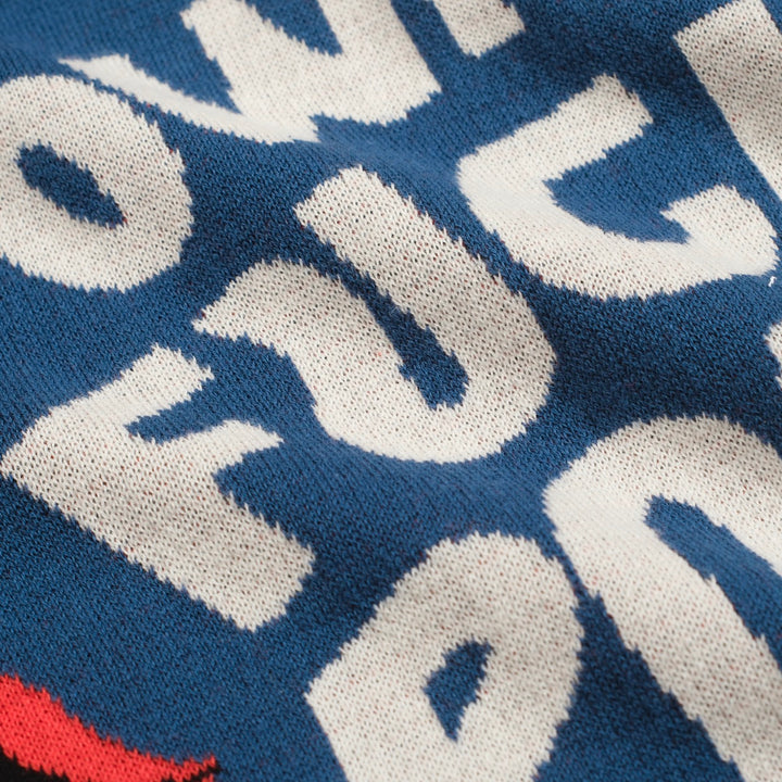 Camiseta masculina de malha jacquard azul Animal - Desenhada por Jessica Molina