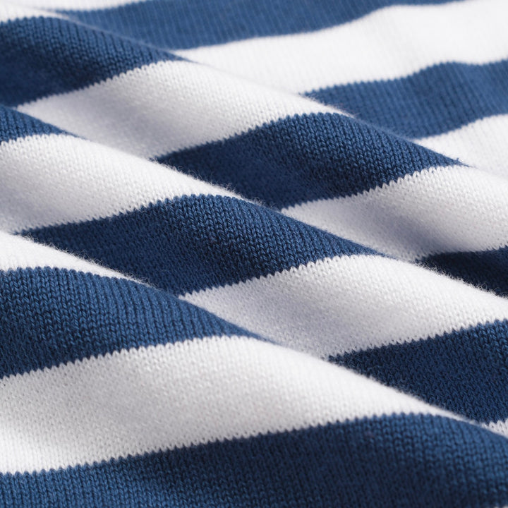 Pólo de malha com bolso às riscas multicoloridas para homem