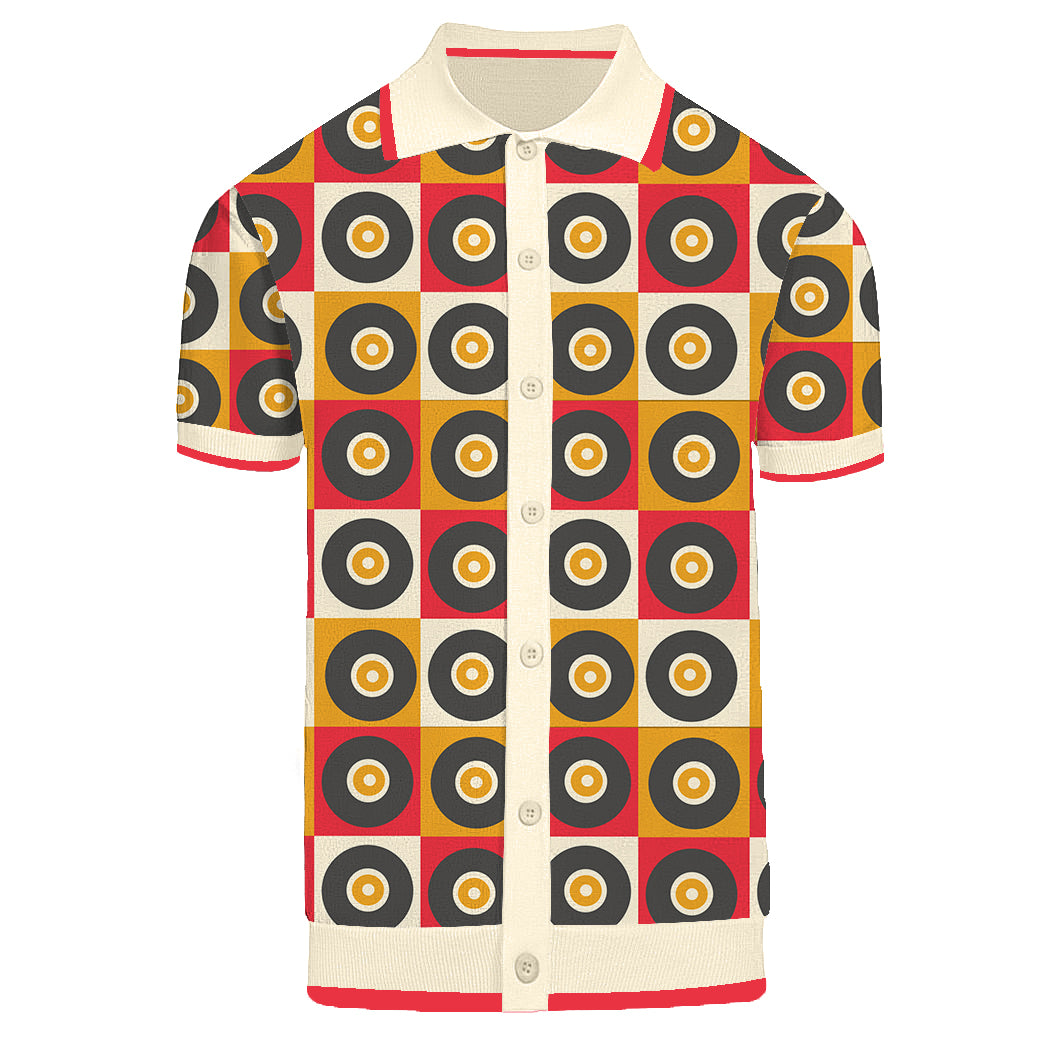 Men's fashion jacquard multi-colored knitted cardigan