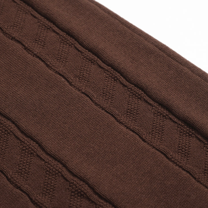 Cardigã masculino de malha texturizada marrom