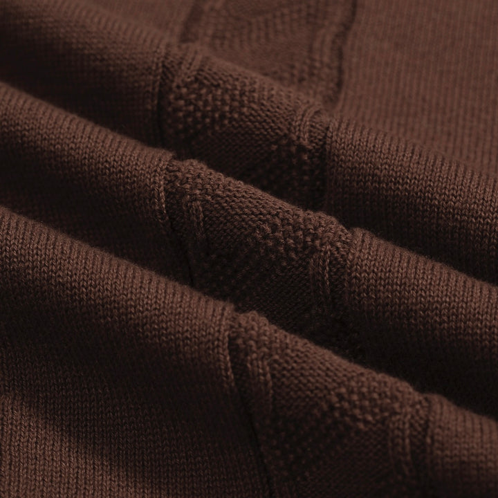 Cardigã masculino de malha texturizada marrom