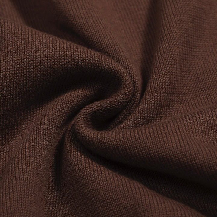Cardigã masculino de malha texturizada marrom