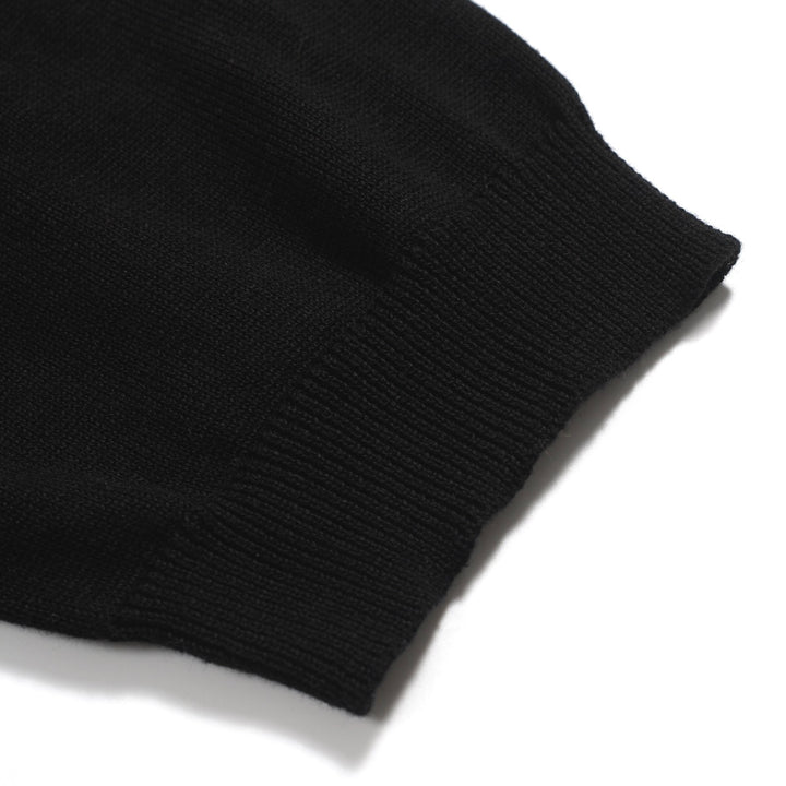 Men's black and white striped cardigan