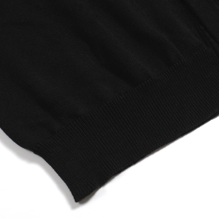 Men's black and white striped cardigan