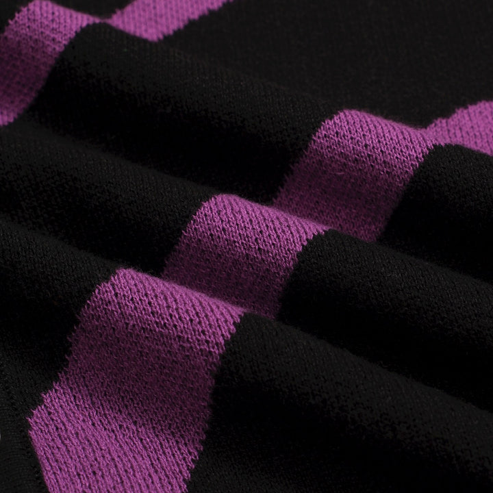 Zwart jacquardgebreid herenvest met retrolijn