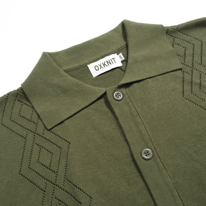 Men's green vintage 50's knitted cardigan