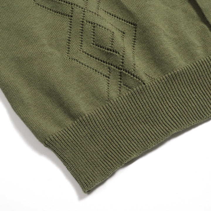 Men's green vintage 50's knitted cardigan