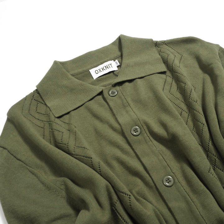 Men's green vintage 50's knitted cardigan