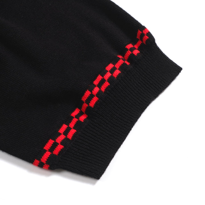 Men's black vintage knit pocket polo