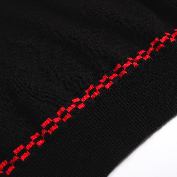 Men's black vintage knit pocket polo