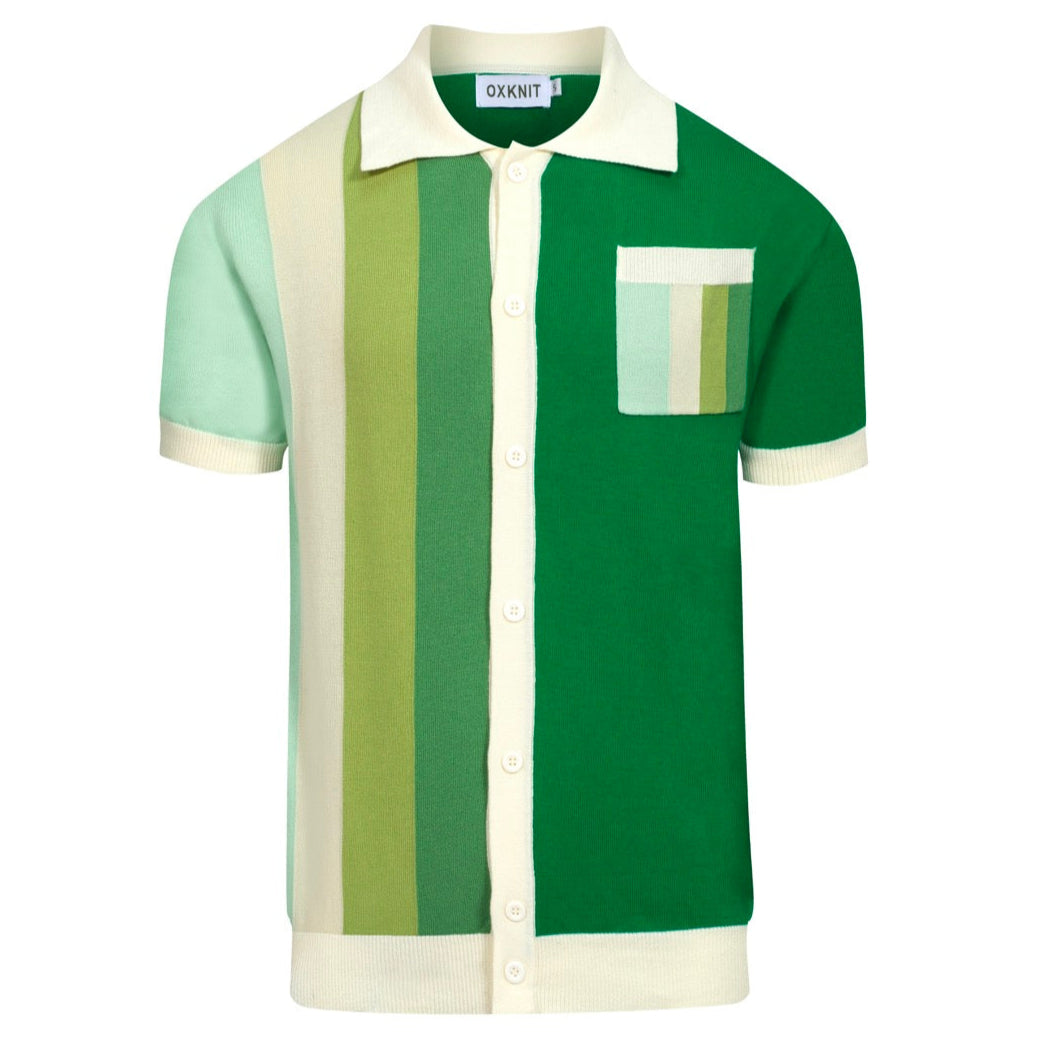 Men's green vintage pocket knitted cardigan