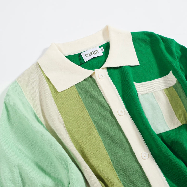 Men's green vintage pocket knitted cardigan