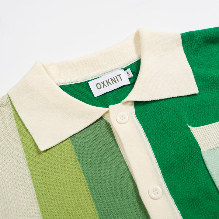 Men's green vintage pocket knitted cardigan