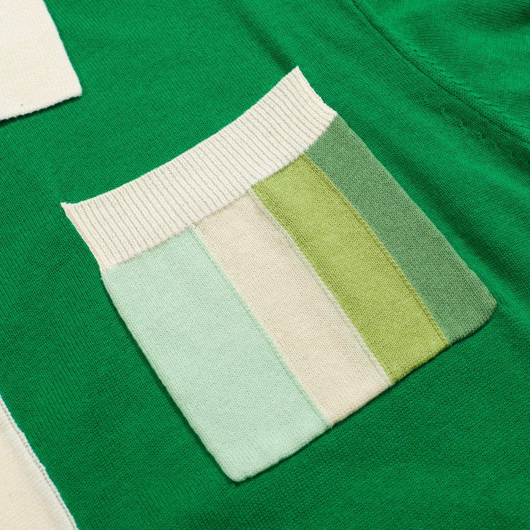 Men's green vintage pocket knitted cardigan