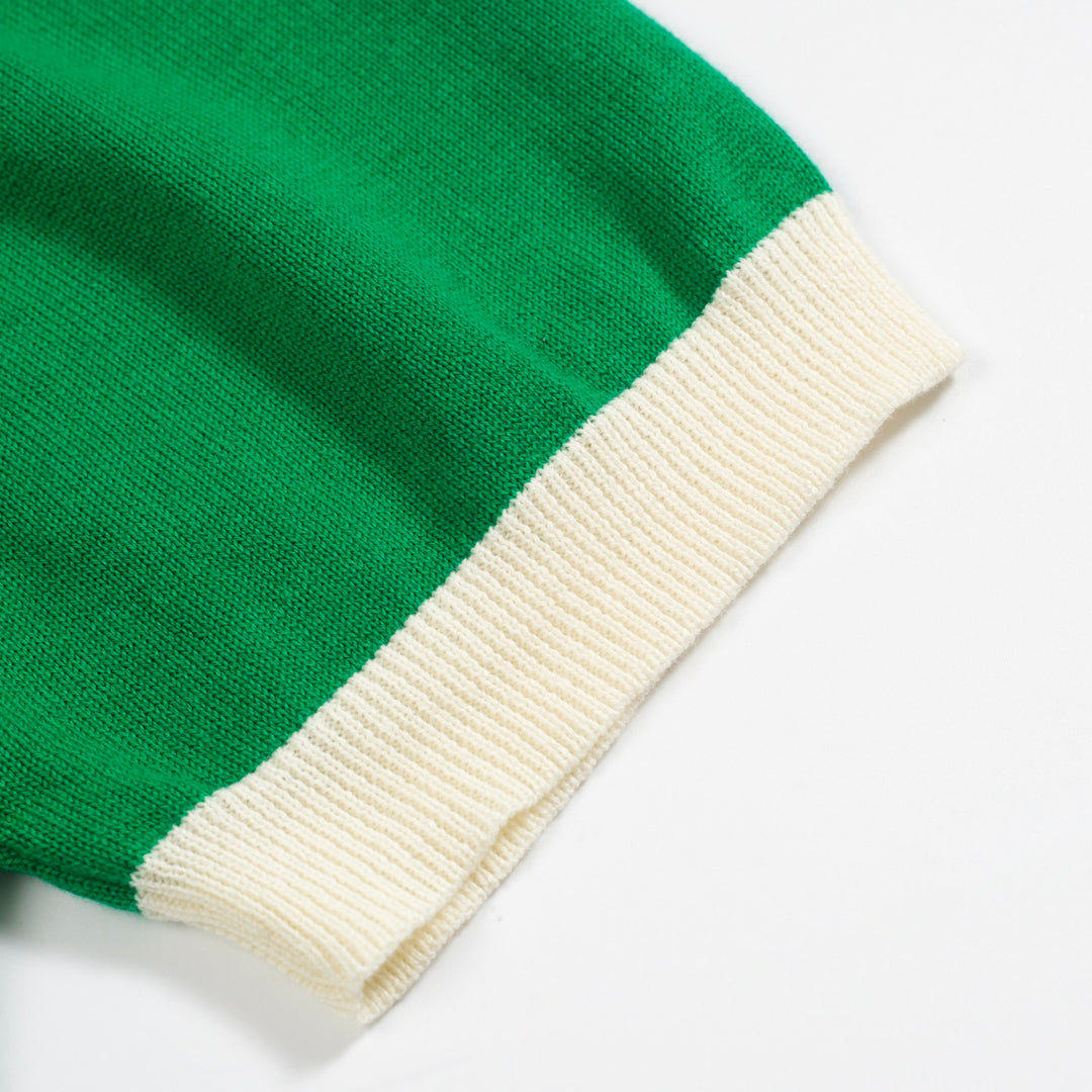 Men's green vintage pocket knitted cardigan