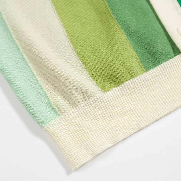 Men's green vintage pocket knitted cardigan