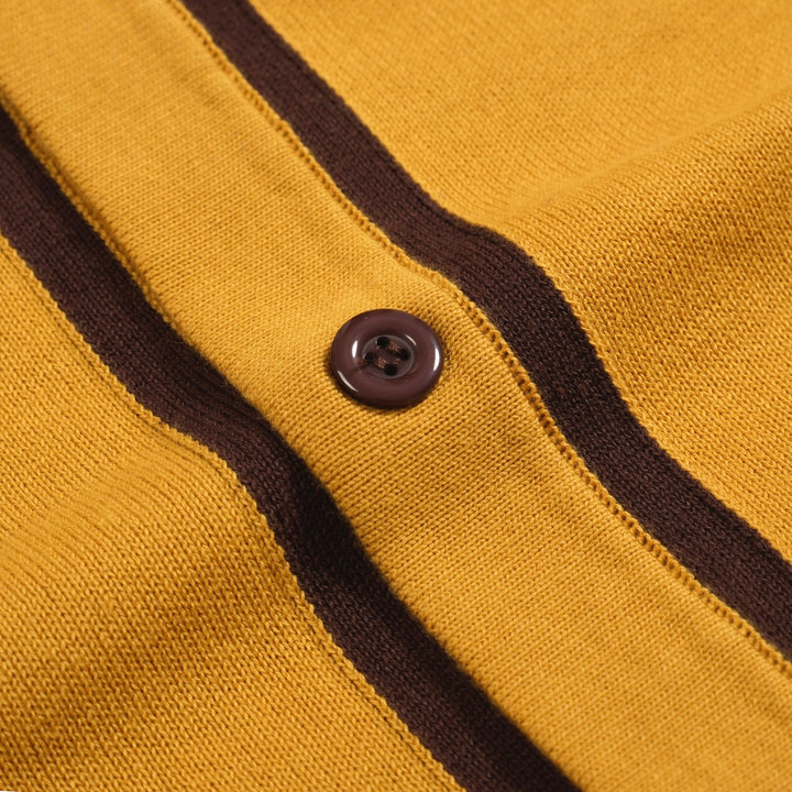 Men's vintage yellow 60's knitted cardigan
