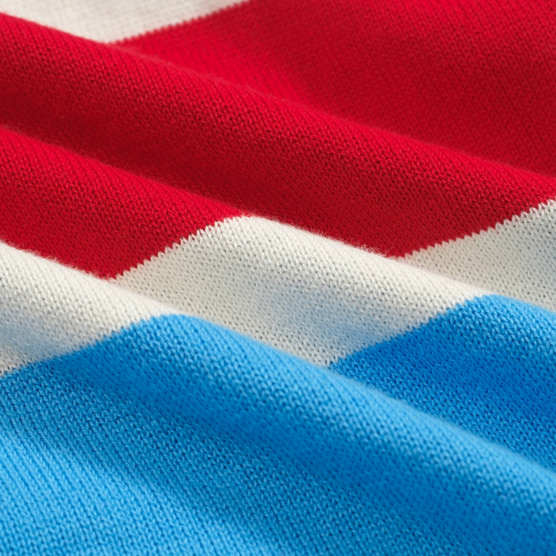 Men's vintage blue contrast knit cardigan